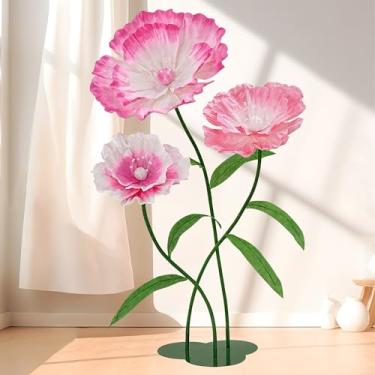 Imagem de LJIE-House Flores de papel gigantes – flores de papel grandes mistas rosa para decoração de festa de aniversário, banquete ao ar livre, evento em casa