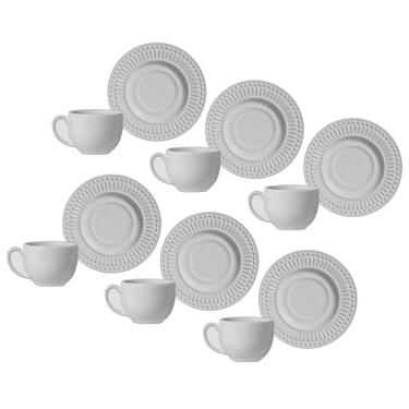 Imagem de Conjunto de Xícaras de Chá Porto Brasil Roma em Faiança Feldspática 160 ml – 6 Peças
