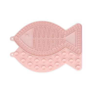 Imagem de Tapete de alimentação lenta para gatos em forma de peixe, alternativa divertida para uma tigela ou prato de alimentação lenta, perfeito para comida, petiscos e redução da ansiedade (rosa)