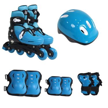 Imagem de Patins, Bel, Kit Roller Radical, Completo, M, 33 ao 36, Azul