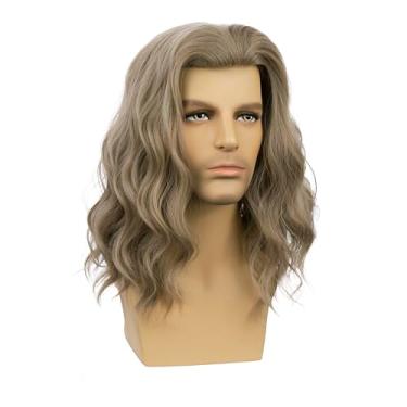 Imagem de DUDUWIG Peruca infantil loira acinzentada longa loira parte média peruca infantil ondulada encaracolada peruca sintética cosplay perucas de cabelo