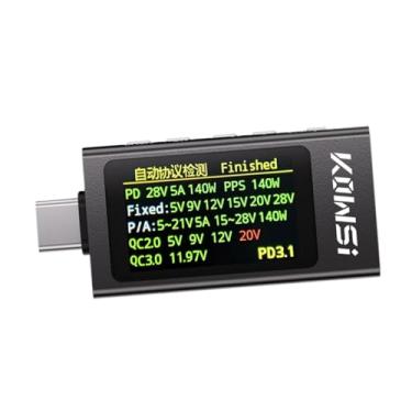 Imagem de KiBcsLic Testador de carga rápida USB C portátil, voltagem, corrente, multímetro, DC 4-30 V 0-12 a, display colorido, amperímetro digital, medidor de potência