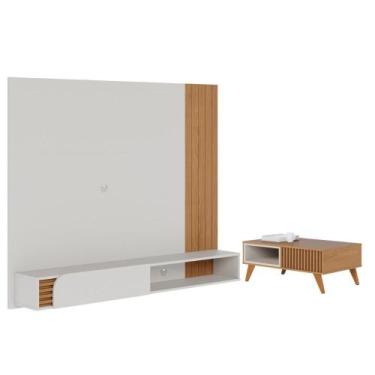 Imagem de Mesa sala com Home Suspenso Roma Off White Matte Freijo - CasaH
