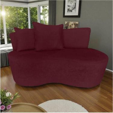 Imagem de Namoradeira Sofá 2 Lugares Yara Orgânica Suede Marsala - Mansão Decor