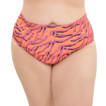 Imagem de Calcinha Biquini Fio Duplo Plus Size Arsiè, 48, Laranja, Roxo
