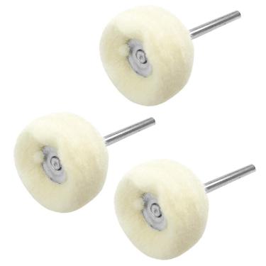 Imagem de Kit 3 Escovas Algodão Feltro Haste 3Mm Polir Micro Retífica