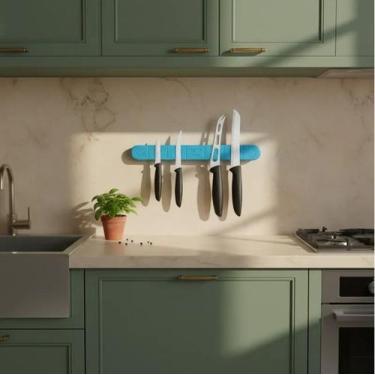 Imagem de Barra Magnética Para Facas Utensílios Decorada Fixação 3M Diversas Cor