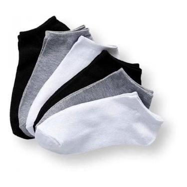 Imagem de Kit 12 Pares de Meias Soquete Unissex Cano curto - NoBrand, Variados