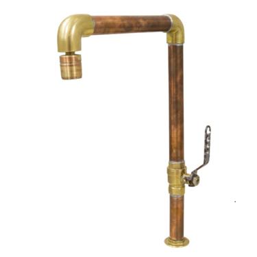 Imagem de Torneira Cobre Rústica Antiga P/ Cozinha  Cuba de Sobrepor