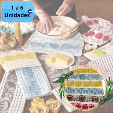 Imagem de Kit Pano Prato Copo Atoalhado Teka Gourmet Premium Cozinha Absorventes