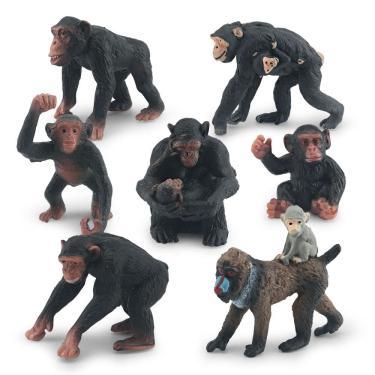 Imagem de Conjunto de estatuetas Gorilla and Baboon de 7 peças - PVC Animal