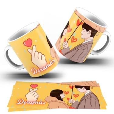 Imagem de Caneca Dorama Coreano  Caneca de Porcelana 325ml Branca  Presente Geek