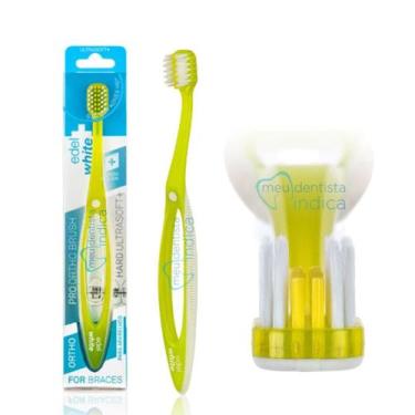 Imagem de Escova Dental Ortodôntica Pro Ortho Brush  Edel White  UltraSoft  1 un