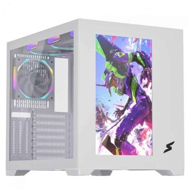 Imagem de Gabinete Gamer SuperFrame Box Magic - Display 13.3 - 6 Coolers - ATX - Branco - SF-CS-BMMAW6F