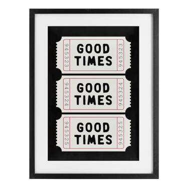 Imagem de Stupell Industries Good Times Tickets em impressão emoldurada preta sob vidro, design por Lettered and Lined, 23 x 17