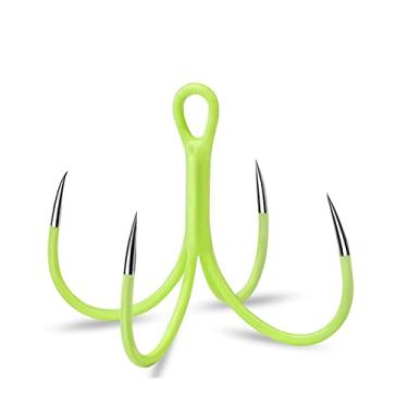 Imagem de GRFIT Ganchos de pesca 10 peças luminosos quádruplos anzóis de pesca 16# 18# lula noturna brilhante polvo anzóis isca artificial anzóis de pesca anzóis de pesca (cor: 18 10 peças)