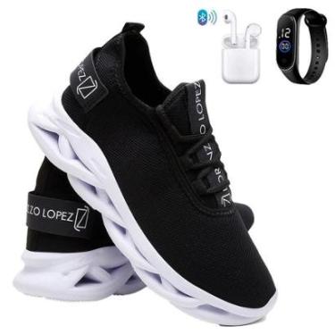 Imagem de Tênis Esportivo Para Corrida Caminhada Super Leve e Confortável + Fone + Rélogio-Masculino