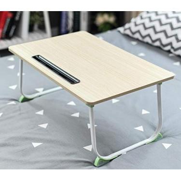 Imagem de P9IDEDFH Mesa dobrável e removível para computador portátil, mesa de computador portátil, mesa preguiçosa, design de mesa pequena (cor: preto) (E)