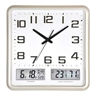 Imagem de XFNVXC Relógios, relógio de parede silencioso, plástico sem poluição, visor LED, 50,8 cm