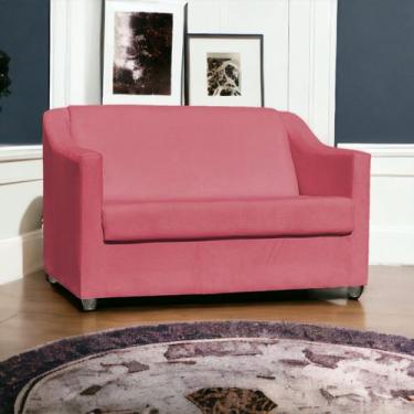 Imagem de Namoradeira Decorativa Para Sala Mila Suede Cores Pé de Plástico Croma