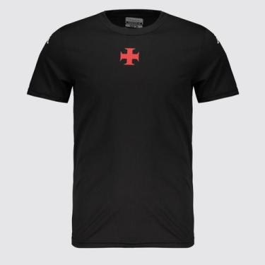 Imagem de Camiseta Kappa Vasco Viagem 2025 Preta, GG