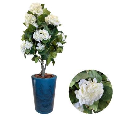 Imagem de Planta Hortência Artificial Realista Completa Vaso Arranjo - Flor Imp