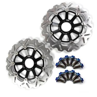 Imagem de Discos de freio dianteiro Arashi Rotores com parafusos de montagem para Honda CBR900RR (não 893cc) 1998-1999, CBR919RR 1998-1999, CB1300 1999-1900, CB1300 X4 SC38 1997-1999, 9, preto