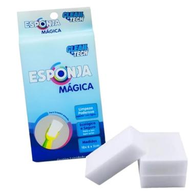 Imagem de Esponja Magica de Melamina Limpa Manchas com Agua Para Tenis Paredes Pisos Azulejos Cozinha e Banheiro