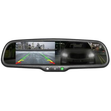 Imagem de Master Tailgaters Espelho retrovisor OEM de 26.7 cm com tela LCD de 4,3 polegadas + escurecimento + bússola e temperatura | Ajuste universal retrovisor | LCD de brilho de ajuste automático |