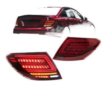 Imagem de Par de luzes traseiras de freio 2007-2014 compatíveis com Mercedes W204 Classe C C180 C200 C63 C250 C280 C300 AMG - Substituição de piscas e lâmpadas de ré(Red 1 Pair)