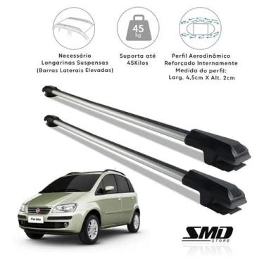 Imagem de Rack Travessa de Teto Prata Aluminio Fiat Idea 2004 a 2016 - SMD, PRAT