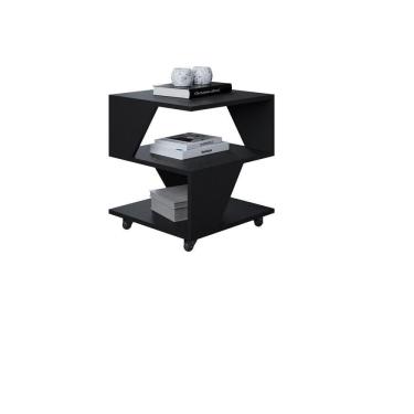 Imagem de Mesa De Centro Decorativa Com Rodizio P/ Sala De Estar E Qua Preto