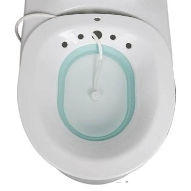 Imagem de Bacia Para Banho De Assento Dobrável - Portátil Feminino Para Higiene Íntima Perineal, Imersão No Toalete, Ideal Para Pós-Parto E Ciclismo Menstrual(VERDE)