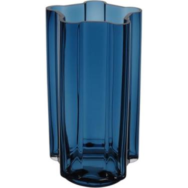 Imagem de VASO DECORATIVO ENFEITE CASA PLANTA HOME&CO VIDRO 23x12x12cm AZUL
