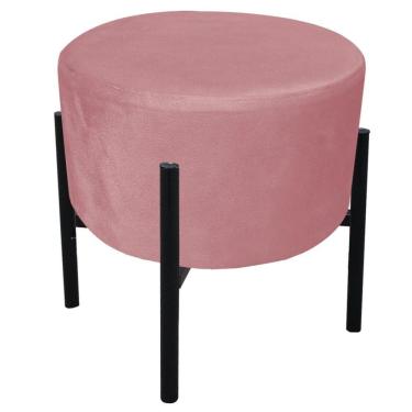 Imagem de Puff Iron Suede Base Palito D´rossi Rose