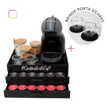 Imagem de Bandeja com 2 Gavetas Porta Cápsulas Café Dolce Gusto Preta 48 Cápsula