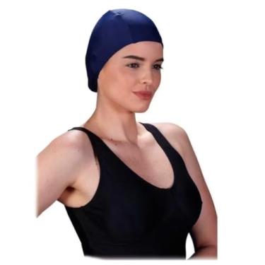 Imagem de Touca Natação Adulto, Toucas de Natação e Toucas de HidrogináStica para Homens e Mulheres Adultos(Azul-escuro,Único)