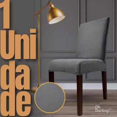 Imagem de Capa de Cadeira Linha Premium Suede - Cinza - OK Darling
