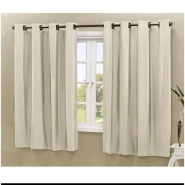 Imagem de Cortina Blackout PVC 2,20 M X 1,30 M Corta a Luz Sala Quarto Cozinha (Bege)