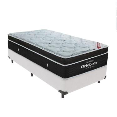 Imagem de Cama + Box Colchão Molas Ensacadas Solteiro Ortobom Elegant Pillow Branco