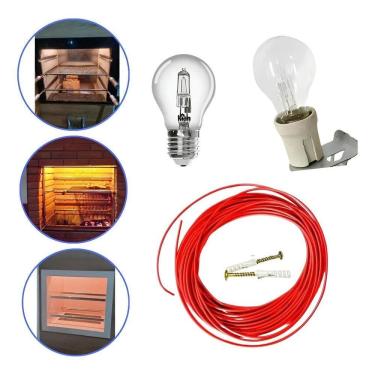 Imagem de Kit 2 Lâmpadas Para Churrasqueira Com Suporte Soquete E 220