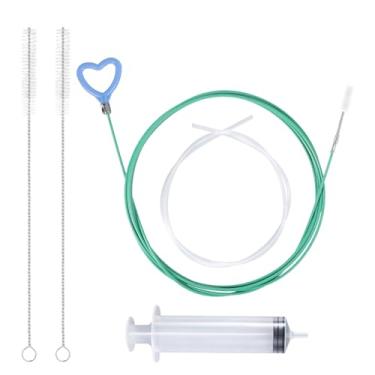 Imagem de Sinbana 5 peças de ferramentas de limpeza de ralo de teto solar, kit de ferramentas de limpeza de ralo de teto solar, incluindo alça em forma de coração, limpador de mangueira de fios de dragagem