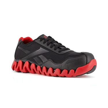 Imagem de Reebok Work Zig Pulse Work Tênis masculino Oxford, Preto/vermelho, 38