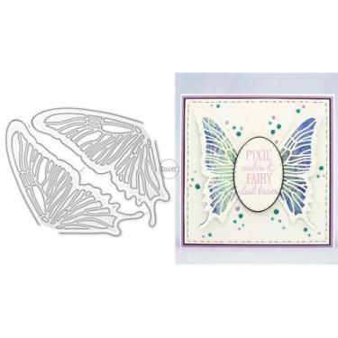 Imagem de DzIxY Asas de borboleta vazadas de corte de metal para kit de fabricação de cartões, conjunto de recortes de papel, estêncil, suprimentos, modelos de máquina