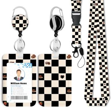 Imagem de Porta-crachá de identificação com cordão breakaway e carretel retrátil resistente - chaveiro mosquetão giratório de 360° para mulheres, estudantes, professores, enfermeiros, uso no escritório 4