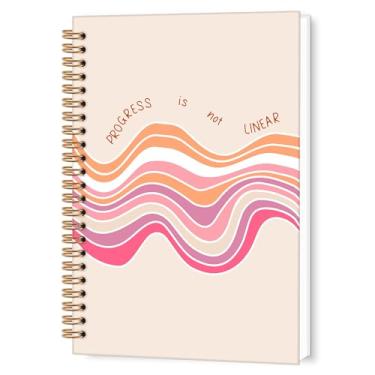 Imagem de TWRVI Caderno espiral de saúde mental, diário de saúde mental para mulheres, caderno positivo pautado na faculdade para material de escritório escolar, ProgressIs Notebooks de diário linear 14 x 8,7