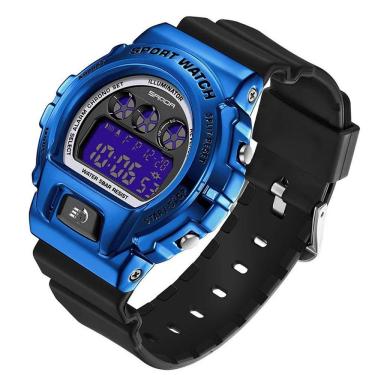 Imagem de Relógio De Pulso Militar Criativo Feminino, Impermeável Digital Preto Azul