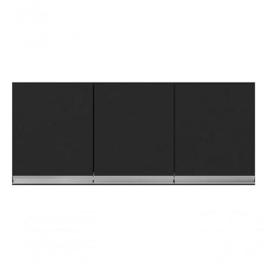 Imagem de Armário Aéreo P/ Cozinha Andreia 120cm C/03 Portas Ajl Móveis Cor Preto