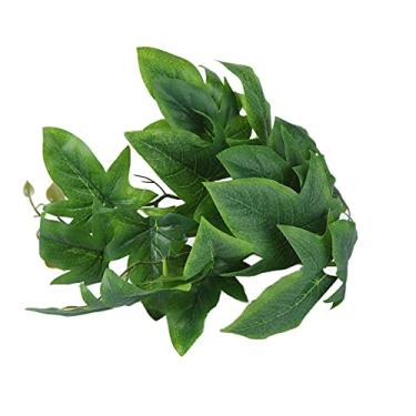 Imagem de Zhjvihx Planta de Plástico Realista, Planta de Répteis Artificial de Fácil Cuidado Com Ventosa para Ninhos de Animais de Estimação de Répteis para Tanque de Peixes (folhas de batata doce)