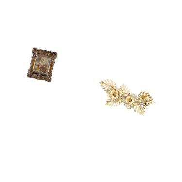 Imagem de Fenteer Moldura de Foto Floral Esculpida à Mão com Arte de Parede de Metal Nórdico, Escultura Decorativa de Flores E Folhas para Escritório, Dormitório, Decor